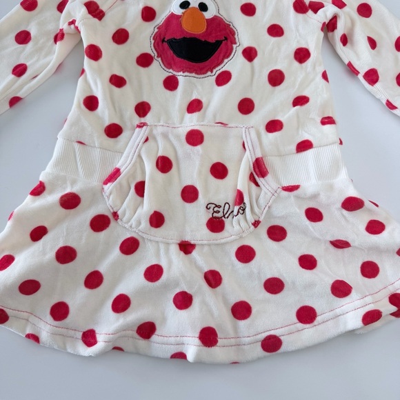NWT Elmo Polka Dot Hooded Dress by Nannette Size 24M - Picture 4 of 8